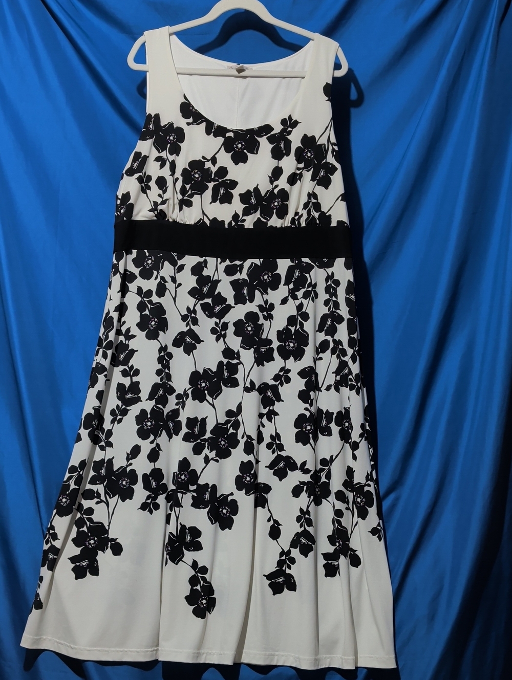 Db Est 1962 Size 18 Black & White Floral Maxi Dress with Waistband - Picture 2 of 6